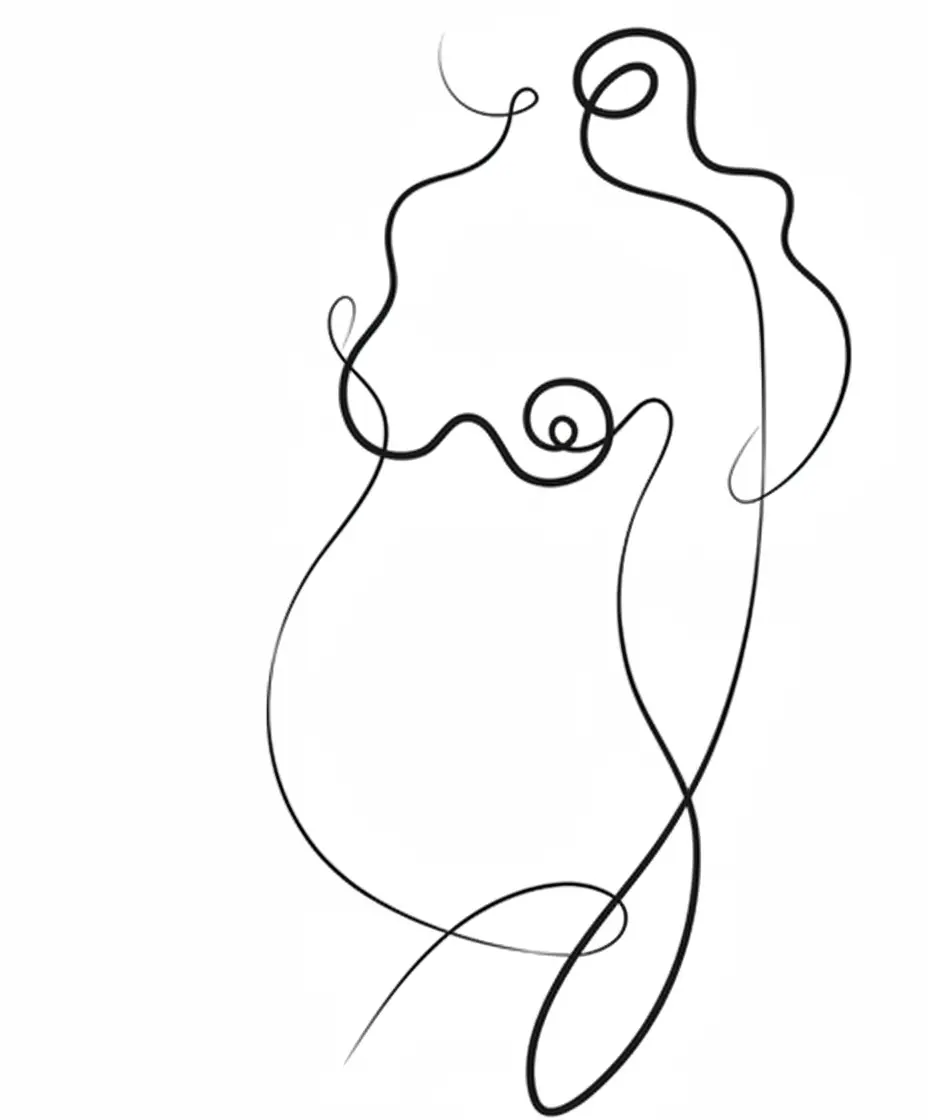 minimalist drawing of a pregnant woman